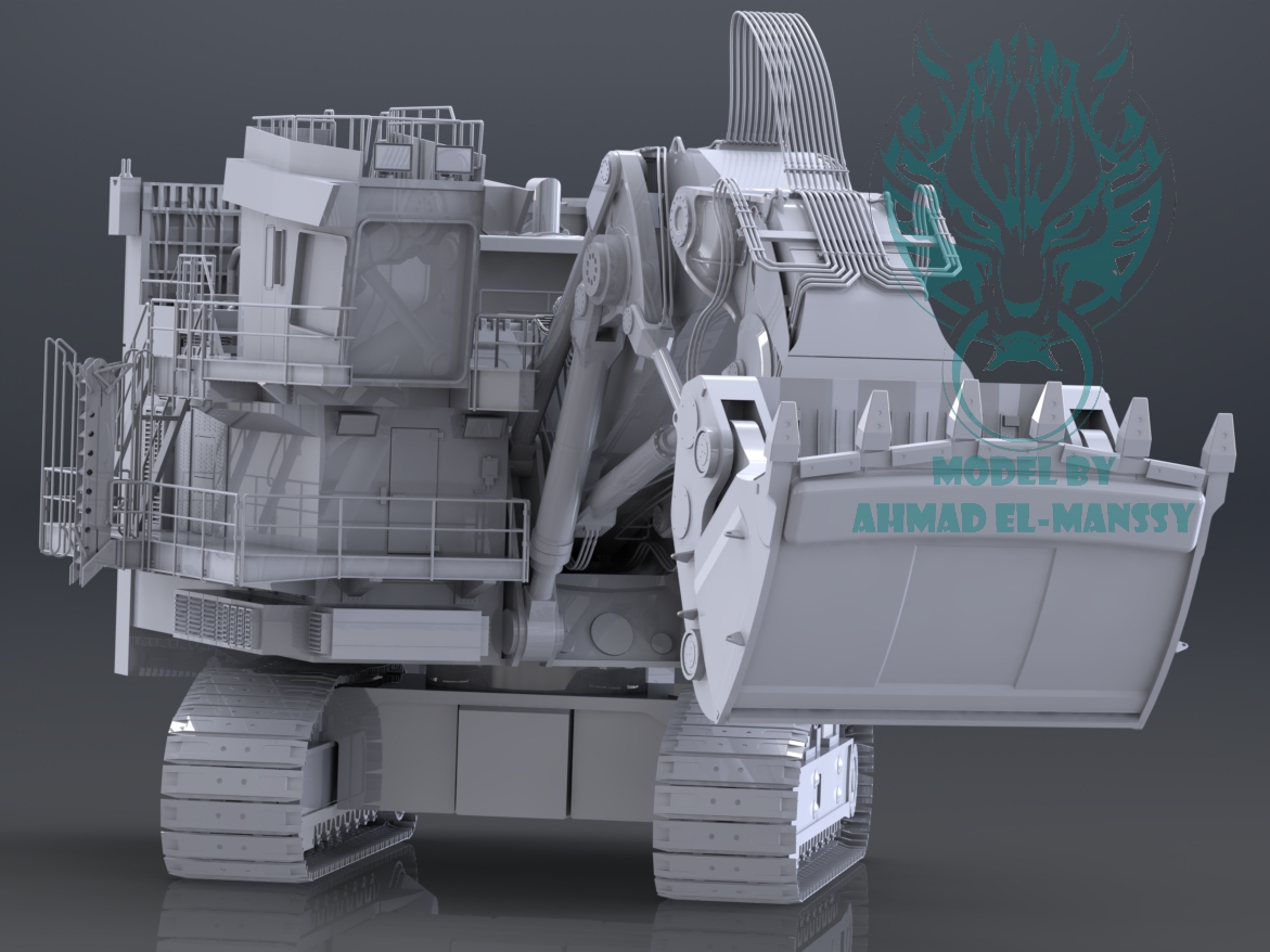 Caterpillar CAT 6021B大型挖掘机造型3D建模图纸 Solidworks设计